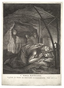 The Penitent Magdalen (after Sadeler, State 2) by Wenceslaus Hollar